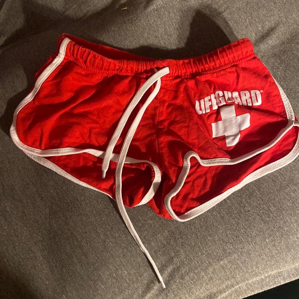 Official Lifeguard red booty shorts, size Medium